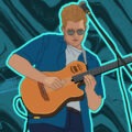 Illustration of Yazid playing the guitar