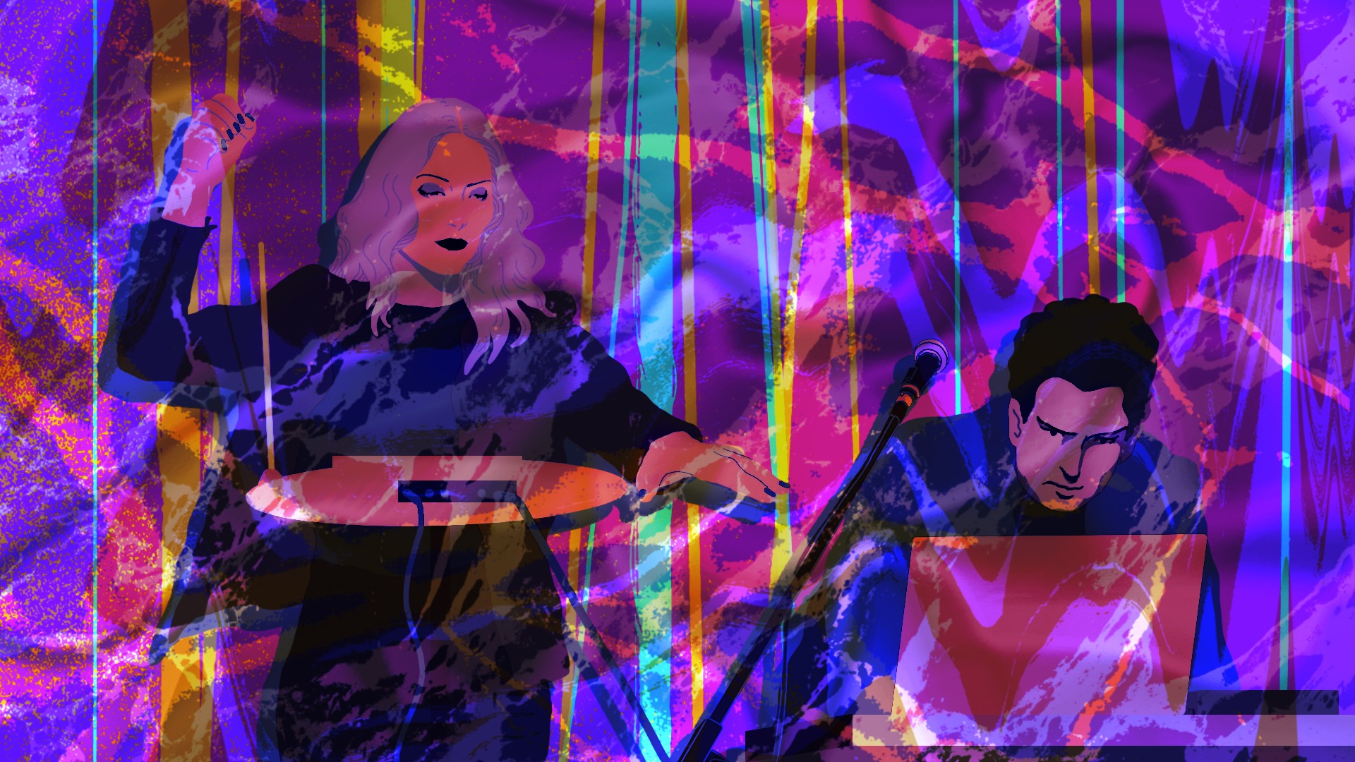Illustration of v H+ & M P performing