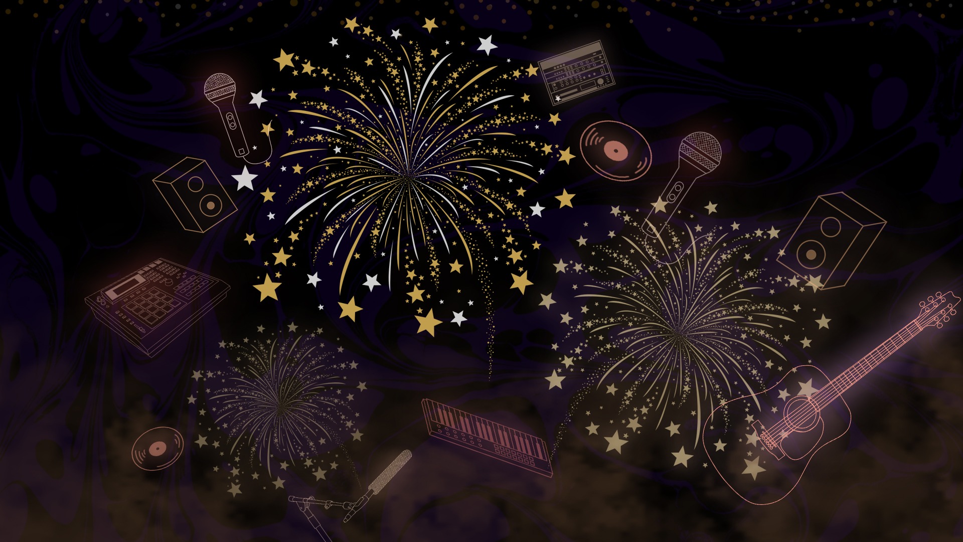 Illustration of NYE fireworks