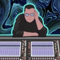 Illustration of Michael leaning in front of a console